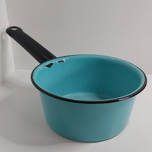 Vintage Blue Enamel Saucepan
