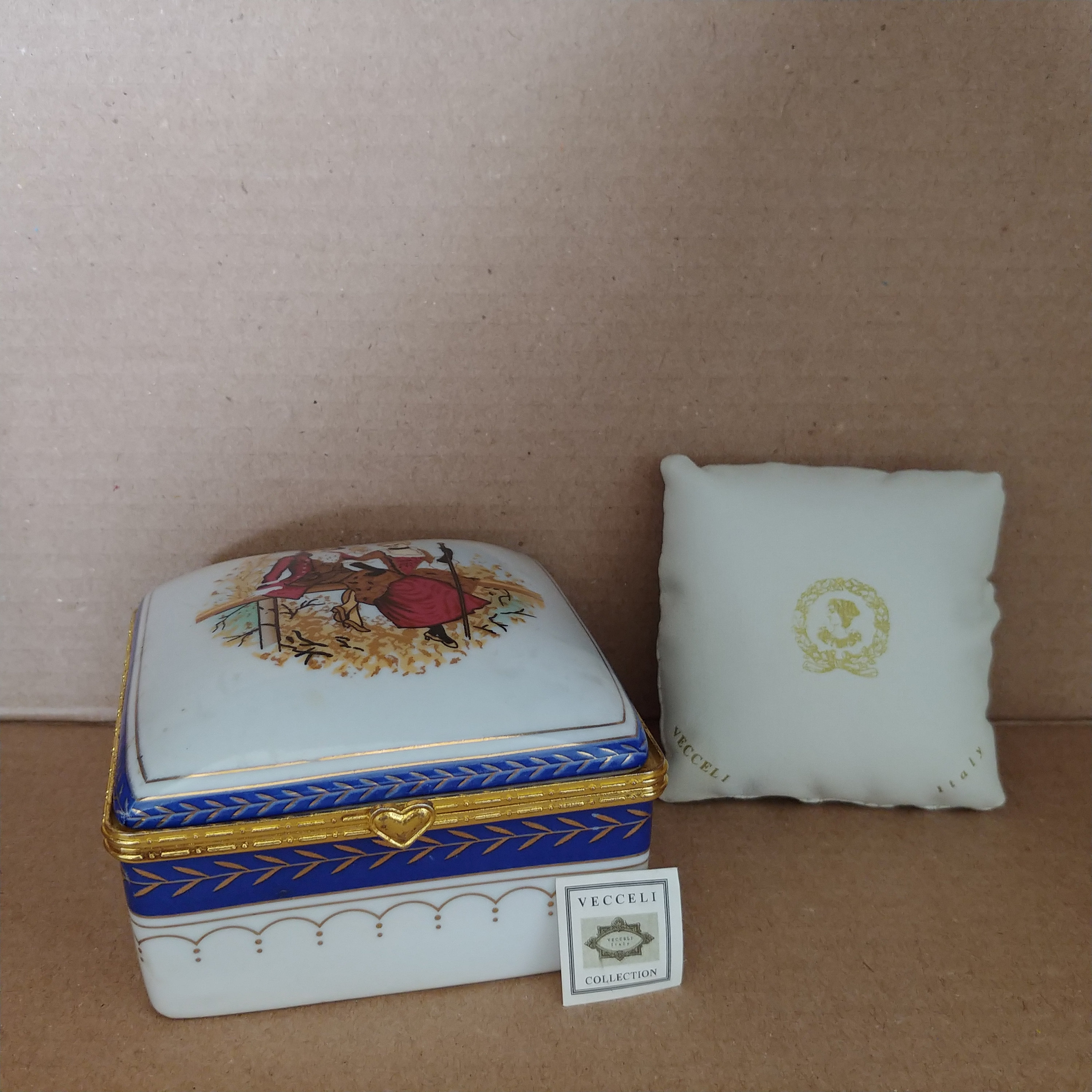 Vecceli Renaissance Courting Couple Porcelain Watch Box From 