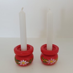 wooden Swedish candle holders