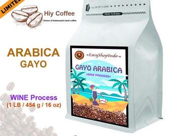 1 Lb - Gayo Arabica Coffee - Wine Process - Fresh Roasted Beans (1 LB / 454 g / 16 oz)