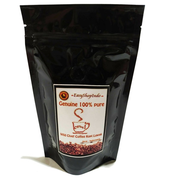 Véritable café de civette sauvage 100% pur Kopi Luwak JAVA Grains torréfiés frais 100g