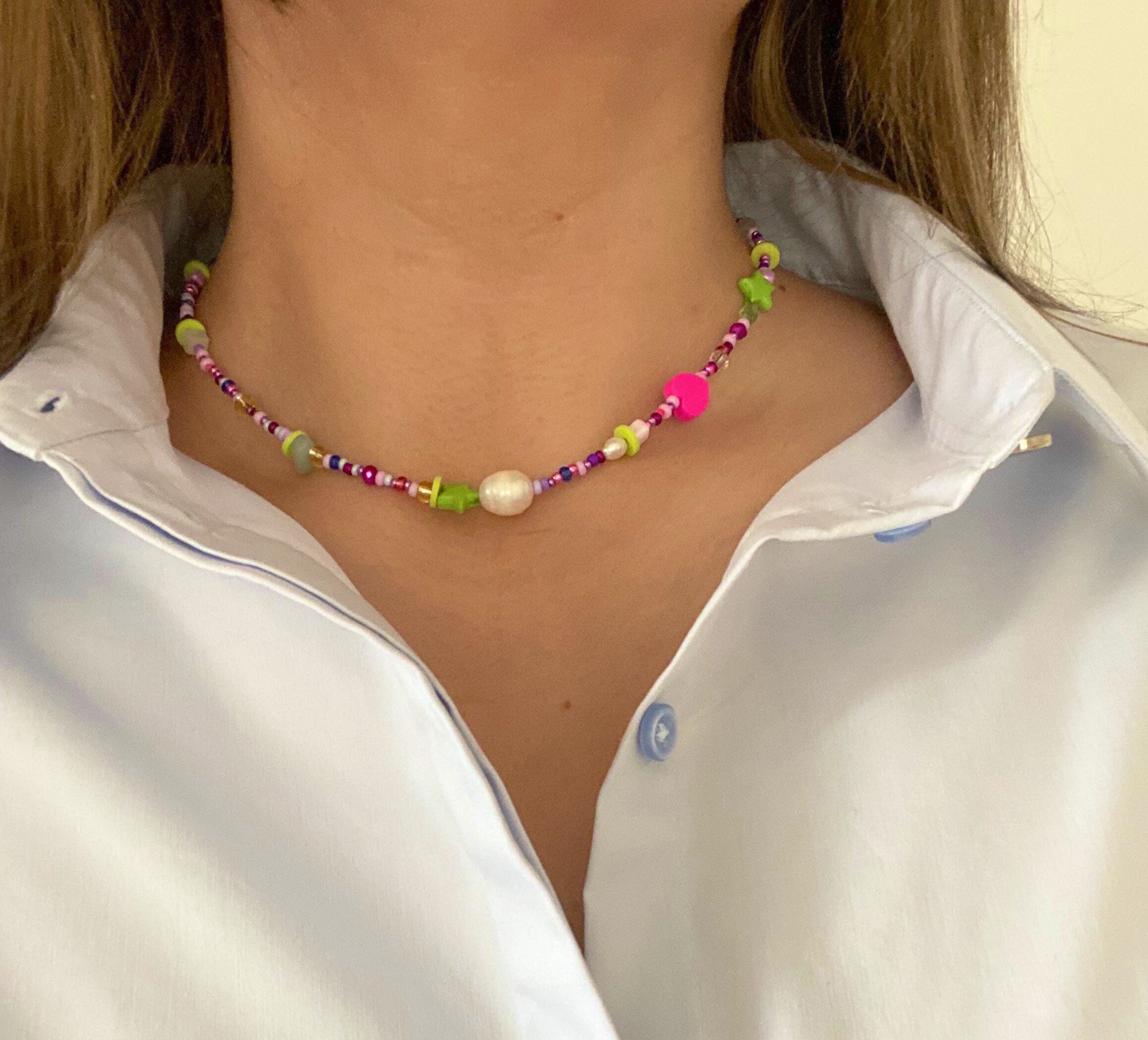 Y2K necklace Y2K choker Handmade choker Trendy necklace Etsy