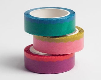 Set of 3 Wavy Washi Tapes in a Box Set, Die Cut Wavy Washi Tape, Fun Washi Box Set, Planner Supplies Tapes | BBB Supplies | R-RSB001