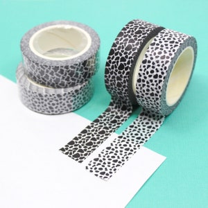 Modern Black & White Animal Print Washi Tape, Cow Print Tape, Leopard Print Washi, Black and White Tapes | BBB Supplies | R-GH801 GH803
