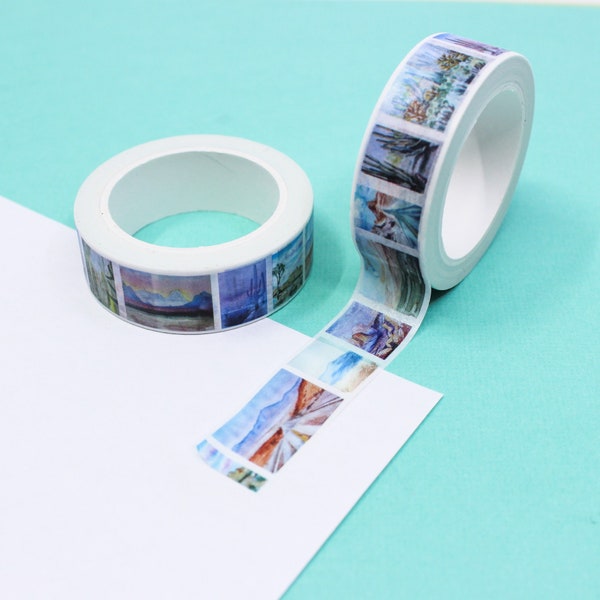 Desert Scenes Washi Tape, Desert Succulent Cactus, Desertscape Sand Scape Washi, Joshua Tree Cochella Paper Tape | BBB Supplies | R-RPP035