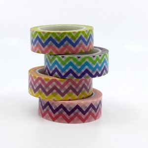 Taśma Washi Pozioma Wiosna Kolory Wzór Chevron, Wzór Geometryczny, Wzór Washi Zygzak // R-GH414 , R-GH415, R-GH017 , R-GH018
