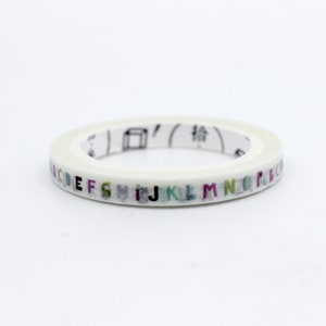Thin Fun Colorful Letters Pattern Washi Tape, Alphabet Craft Tape, Alphabet Stickers, Scrapbooking Journal Japonais Paper Tape // R-AL019-05