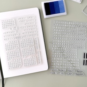Moderne plannerstempels, dagdagboekstempels, moderne kalenders met eenvoudig lettertype, lijn gemakkelijk uit met BUJO-nummers en datumstempels | BBB-benodigdheden | SP030-31