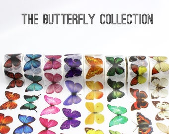 Colorful Butterfly Pattern Washi Tape, Rainbow Butterfly Washi, Muted Butterfly Washi Tape, Vibrant Butterflies | BBB Supplies | R-GH1-011