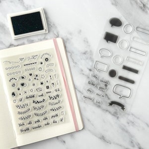 Tampon Bullet Planner et Suivi des habitudes, Tampons pour cadres et boîtes d'appel faciles, Tampons pour agenda Petits objets | Fournitures BBB | SP027 SP028