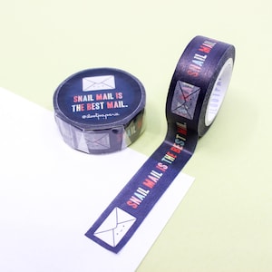 Cinta washi con texto Snail Mail, cinta washi con sobres y cartas, cinta washi con sobres sonrientes / BBB Supplies / R-RLP-007