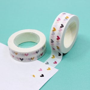 Multiple Color Modern Heart Washi Tape, Colorful Cute Little Hearts Tape, Valentines Love Washi Tape, Wedding Tapes | BBB Supplies | R-GH581