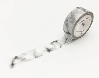 White Marble Wide Washi Tape Sample