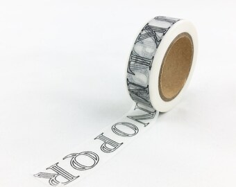 Alphabet Uppercase Classic Font Washi Tape // 15mm // Paper Tape // BBBsupplies {CR-W-P570}