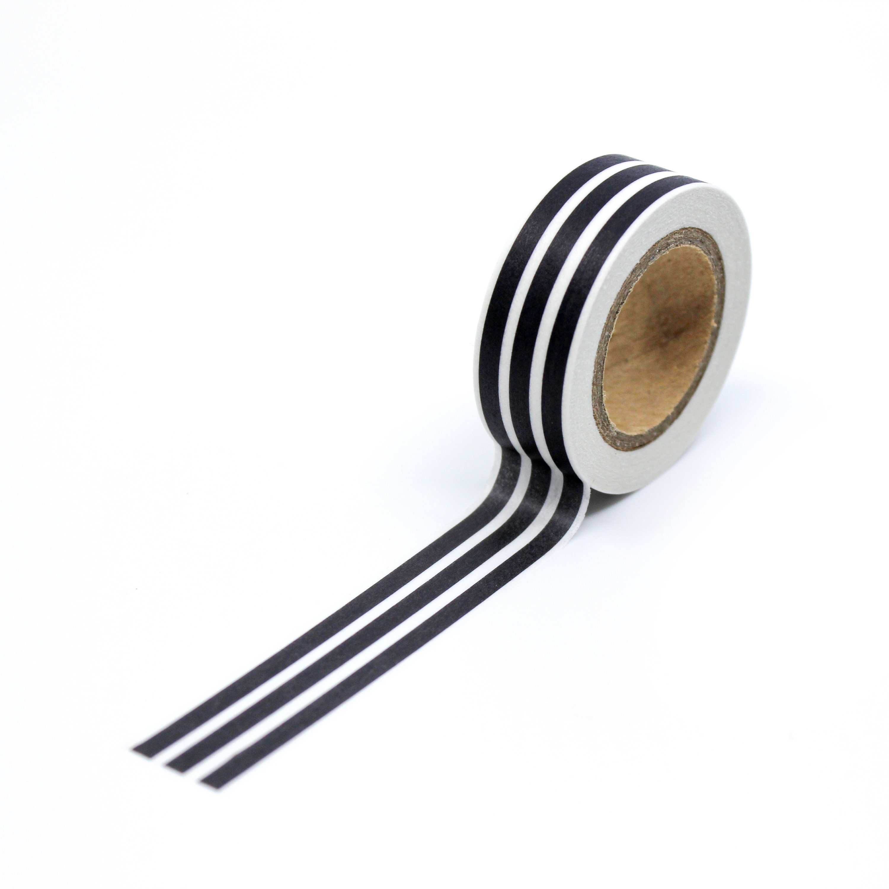 Black & White Horizontal Stripe Washi Tape, Bold Stripe Tape