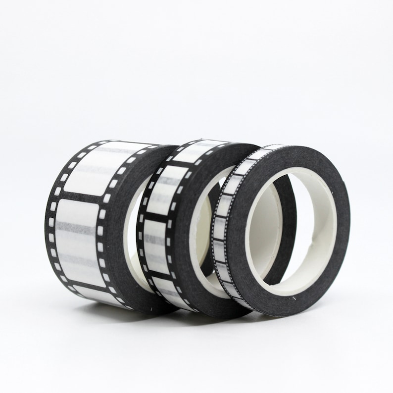 Black and White Film Strip Washi Tape Slim Movie Reel Paper Etsy