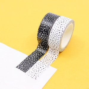 Modern Abstract Dots, Funky Black and White Leopard Animal Print, Random Polka-dots Washi Tape |  BBB Supplies | R-GH772 GH837