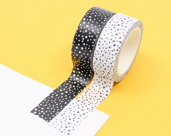 Modern Abstract Dots, Funky Black and White Leopard Animal Print, Random Polka-dots Washi Tape |  BBB Supplies | R-GH772 GH837