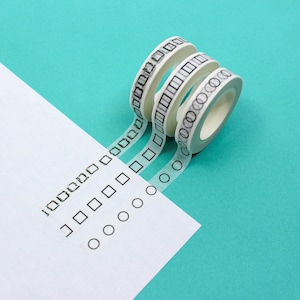 Check List Washi Tape, Calendaring To Do List Circles, Check Mark Lists, Planner Check Box Pre-made Washi Tape,  | BBB Supplies | R-AL024-05