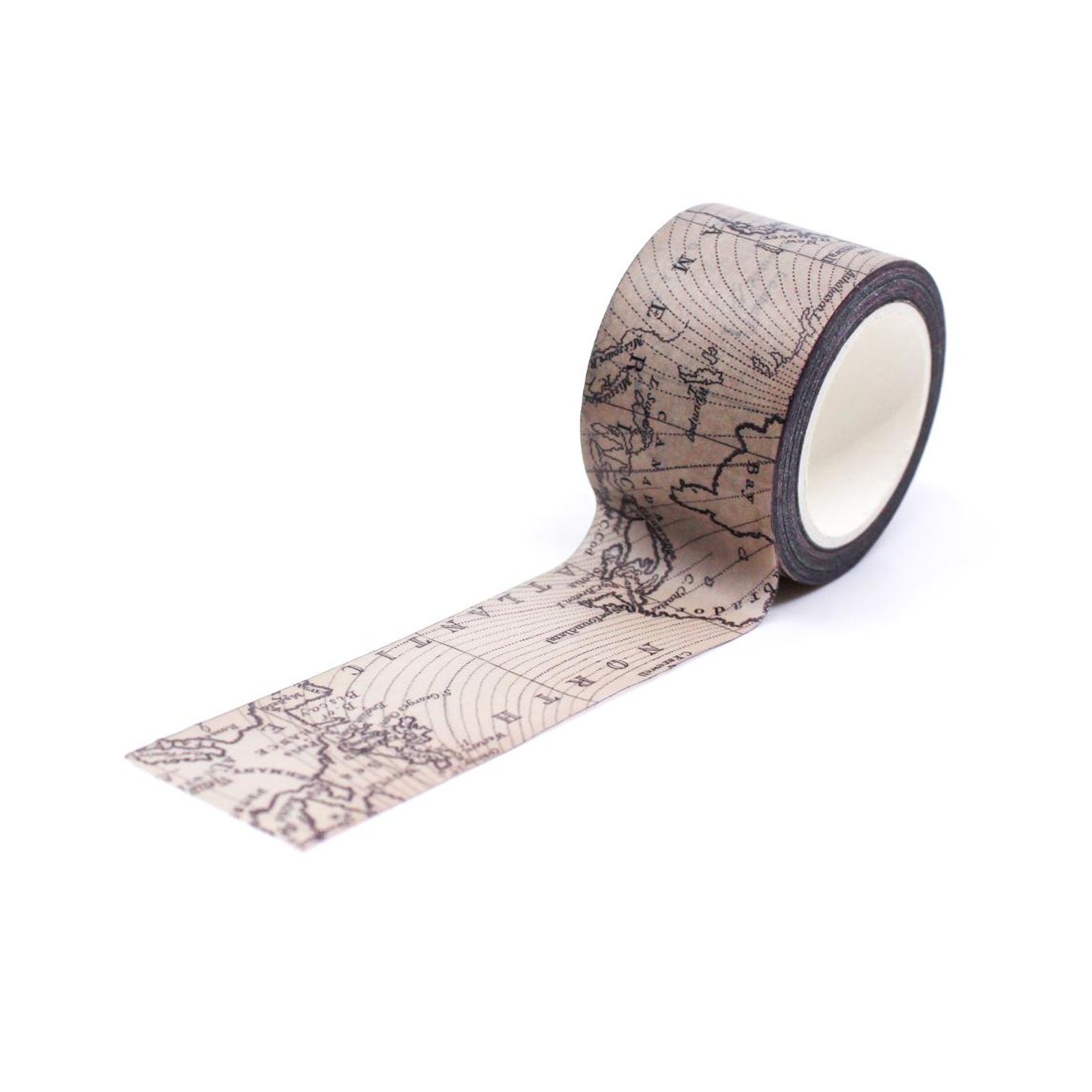 World Map Washi Tape, Old World Maps Japanese Paper Tape, Travel Washi ...