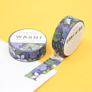 Woodland Bramble Foilage Washi-tape, papiertape met bloemen bramenmotief, stickers en plannertapes bos gebladerte | BBB-benodigdheden | R-RRB016