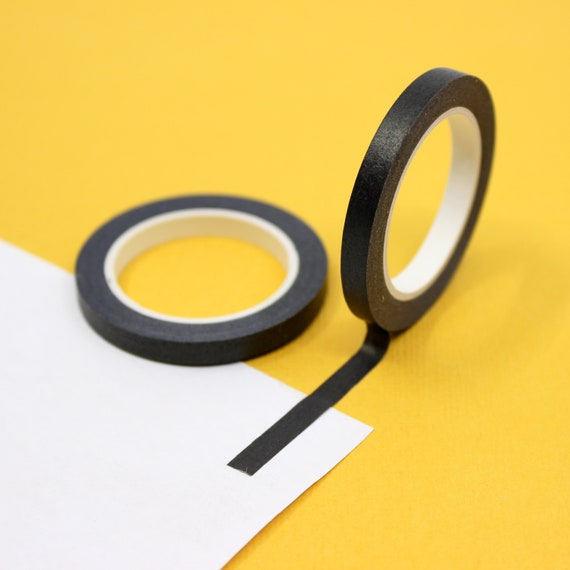 Thin Solid Black Washi Tape, 5MM Black Paper Tape, Scrapbooking Tape, Gift  Wrapping Tape, Narrow Neutral Washi Tape BBB Supplies R-SL100 - Etsy
