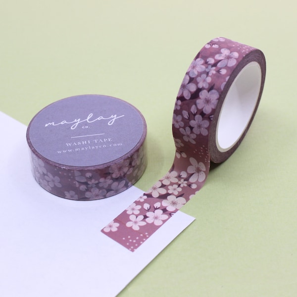 Soft Pink Cherry Blossoms Washi Tape, Pink Blossoms Craft Tape, Floral Cherry Blossom Planner Tapes and Stickers | BBB Supplies | R-RMC026