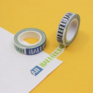Hallelujah Phrase Washi Tape, Affirmation Phrases Washi, Bible Journaling Tapes, Faith Planner Tapes, Christian Tape | BBB Supplies | R-M150