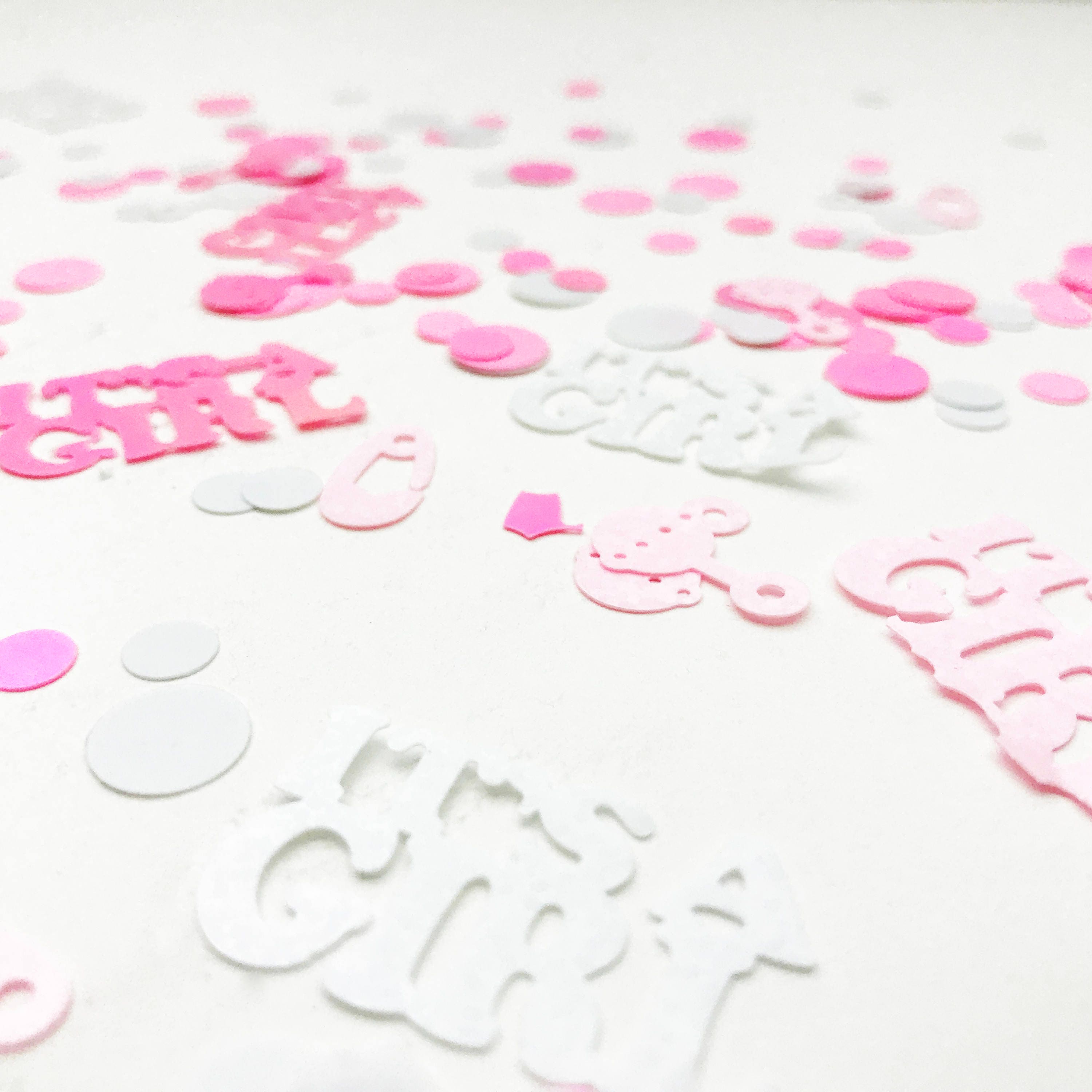 Pink Shiny Baby Girl Confetti Set Baby Shower Baby Party Etsy