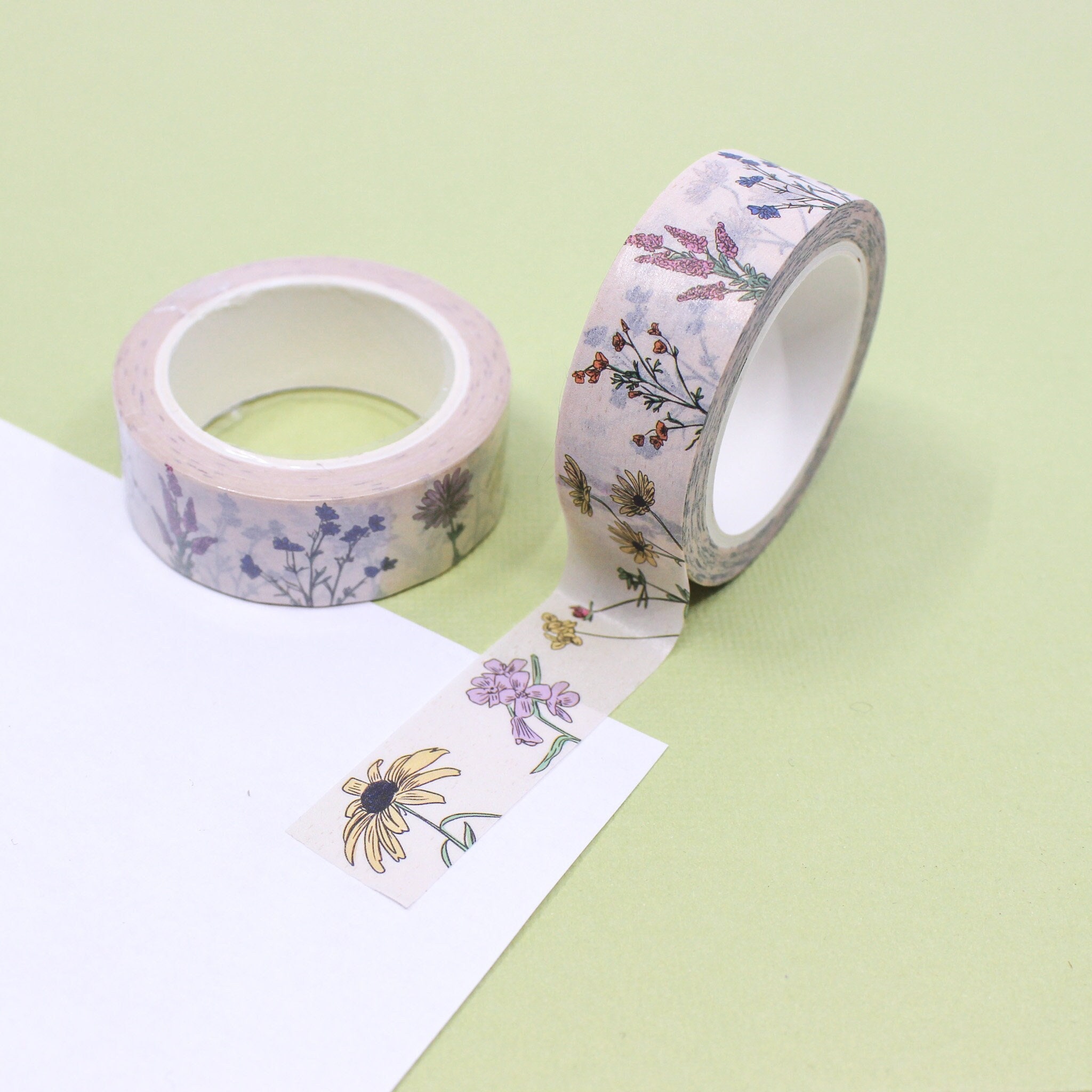 Vintage Botanical Florals Pattern Washi Tape, Botanical Flowers Paper Tape,  Scrapbook, Gift Wrapping Supplies BBB Supplies R-GH1246-15 