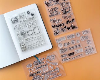 Happy Mail Stamps, Snail Mail Stamp, Penpal Stamp, Crafty Stamp, Craft Lover Stamps, Planner Calendar BUJO Stamp Sets | BBB Supplies | SP025