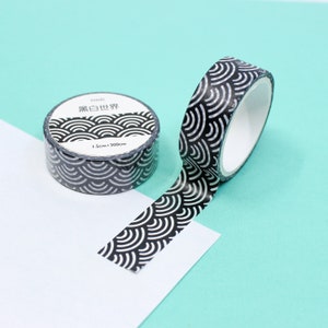 Ausgebogten Washi Tape, Schwarzes Washi Tape, Klassisches Washi Tape mit Fischschuppenmuster | AGB und Widerrufsbelehrung R-GH1-020