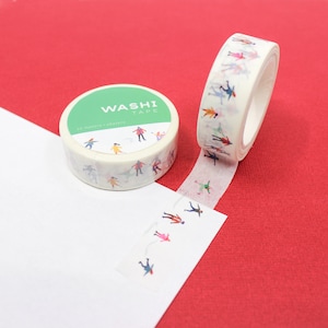 Ruban adhésif washi à motifs de patineurs d&#39;hiver, Ruban adhésif papier pour patinage sur glace, Fournitures de ruban adhésif pour sports d&#39;hiver de patinage sur glace | FOURNITURES BBB | R-RGW004H
