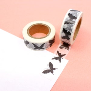Black & White Butterfly Washi Tape, Simple Butterfly Outline Washi, Butterfly Wings Washi Tape, Butterflies Washi | BBB Supplies | R-ZH1768