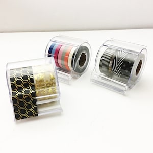 Plastic washitape-dispenser: voor 2 25 mm, 3 15 mm of 8 5 mm washitapes, herbruikbare washitape-dispenser // BBBsupplies // R-X043