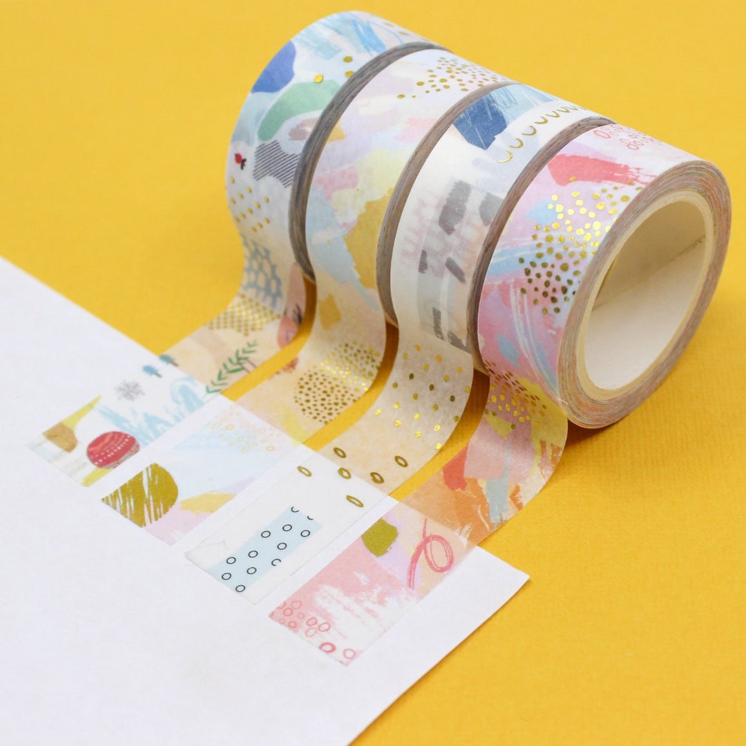 Gold Foil 80'S Fun Pattern Washi, Retro Funky Planner Tape Craft ...