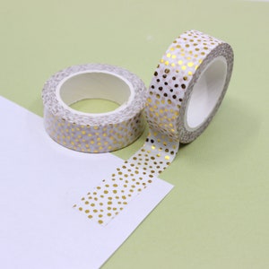Modern Random Tiny Speckled Gold Foil Dot Washi Tape, Party Gold Foil Dots Washi Tape, Splatter Paint Gold Washi | BBB Supplies | R-GH1-028