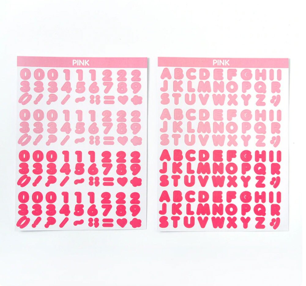 Colorful Letter & Number Stickers Set, Craft Supplies, BUJO Alphabet ...