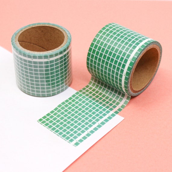 Grid Pattern Washi Tape - Set of 6 - Green
