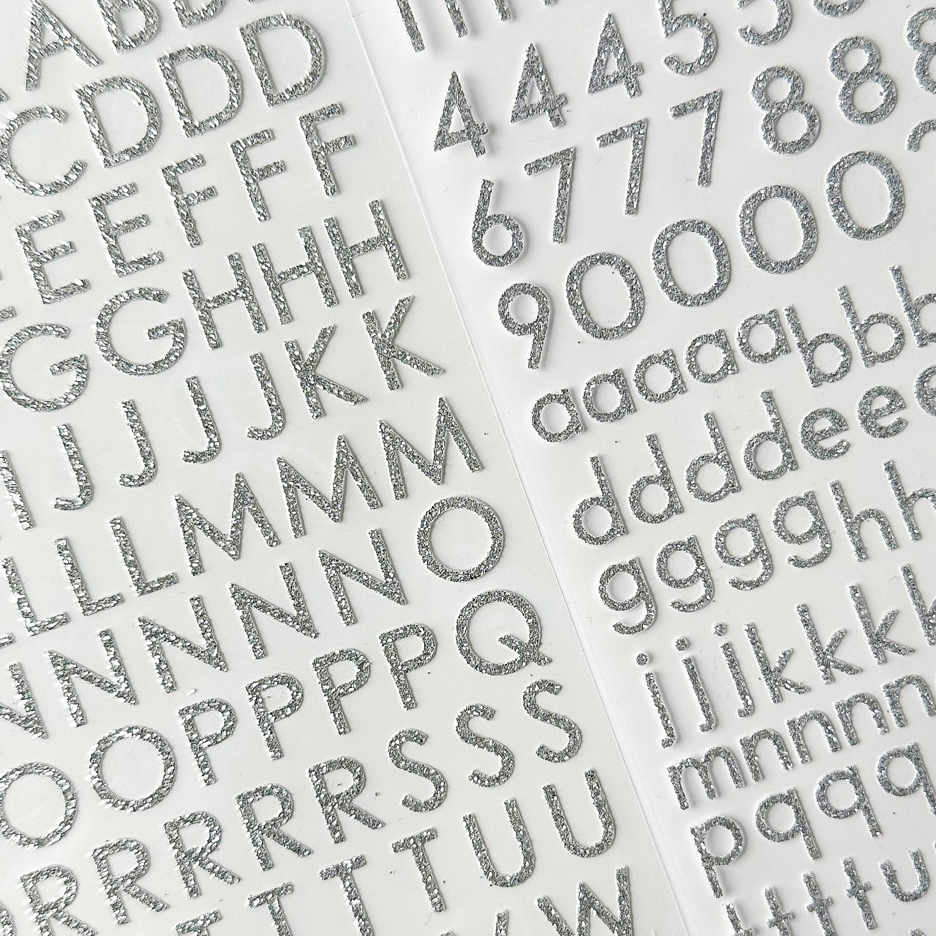 Buchstaben-Sticker Glitter-Silber, 26 Stück - Prima Basteln