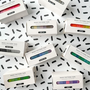 Color Coordinated Journaling Grid Pattern Washi Tape Set, Color Pallet Washi Set,  Grid Calendaring Washi Tape Kit | BBB SUPPLIES | R-ST018
