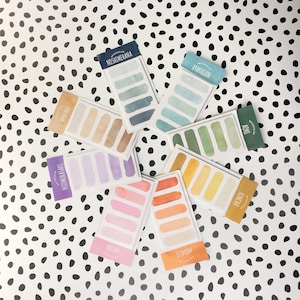 Watercolor  Sticky Notes Set, Rainbow Color Page Flags, Colorful Banner Watercolor Markers, Planner Supplies | BBB Supplies | R-ST022