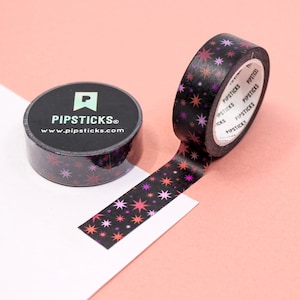Night Sky washitape, washitape met kleurrijke sterren astronomiepatroon, tape met sterpatroon, plannertapes met confettisterren | BBB-benodigdheden | R-RPX012