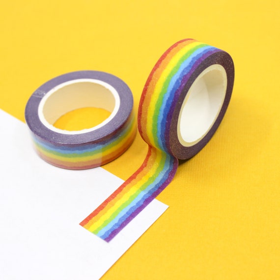 Glitter Rainbow Stripe Washi Tape, Pride Rainbow Tape, Scrapbooking  Supplies, Rainbow Ombre Stripes Paper Tape BBB Supplies R-GH797-15 