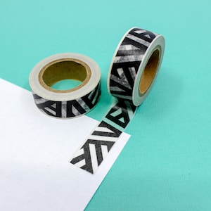 Black and White Layered Lines Pattern Washi Tape, Modern Black and White Print Washi tape, Random Lines Washi Tape | BBB Supplies | R-ZH1360