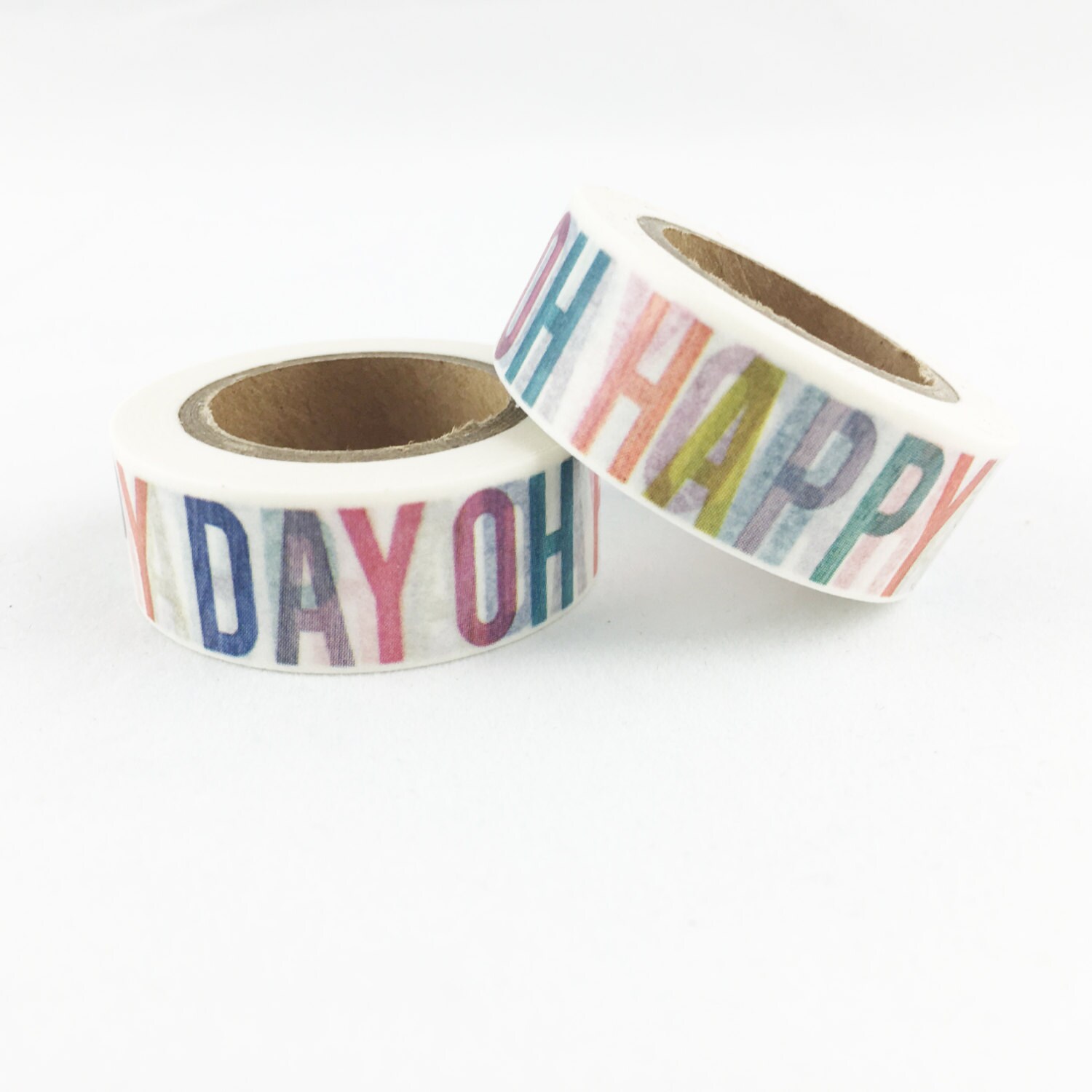 Multi Color Oh Happy Day Letter Pattern Washi Tape // 15mm // - Etsy