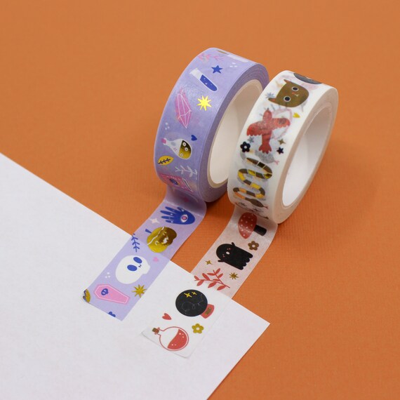 Spooky and Mystical Symbols Washi Tape, New Age Symbols Washi Tape, Spiritual Symbols Washi, Halloween Tape | BBB Supplies | R-RNA-006