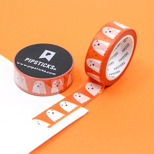 Orange Geist Washi Tape, Geister Washi Tape, Süßes Geister Klebeband, Süßes oder Saures Halloween Geist Muster Kalender Planer Tapes | AGB und Widerrufsbelehrung RPX050