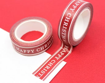 Happy Christmas Holiday Text Washi Tape, Holiday Phrases Washi Tape, Fun Happy Christmas unique phrase Tape | BBB Supplies | R-GH705