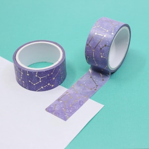 Zodiac sterrenbeeld washitape met sterpatroon, horoscooppapier, tape met hemelse maan en sterpatroon, sterrenbeeldtape | BBB-benodigdheden | R-M308